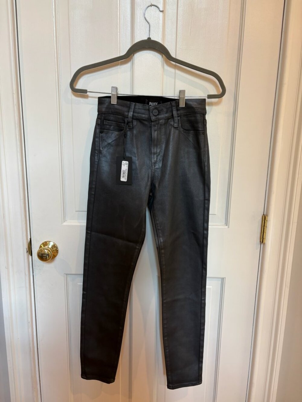 PAIGE Hoxton Ultra Skinny Petite (Pearlized Stone Coating), 25P, NWT